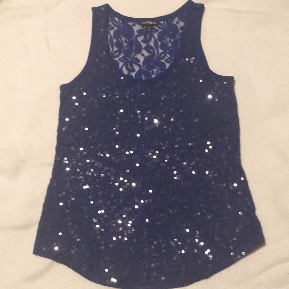 Royal Blue Sequin Express Tank Top